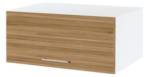 Kuchyňská závěsná skříňka ZAHARA - šířka 80 cm, ořech lyon / bílá