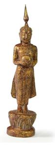 Narozeninový Buddha, středa, teak, hnědá patina, 23cm