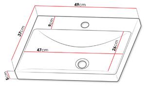 Koupelnová sestava ACHIM 1 - bílá / lesklá bílá + baterie Platino ZDARMA