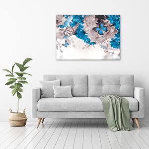 Foto obraz canvas Květiny a motýli pl-oc-100x70-f-85449267