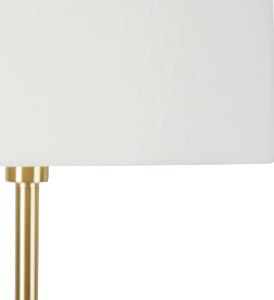 Stojací lampa mosaz se stínidlem bílá 50 cm - Simplo