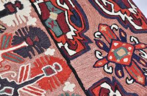 Ručně vyšívaný koberec/tapiserie, výšivka z kašmírské vlny, 150x90cm
