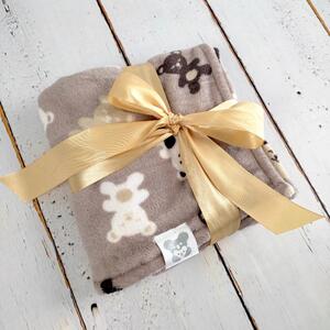 Mimoušek hřejivá oboustranná deka pro miminka, beige bear Velikost: 70x90