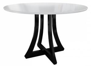 Kulatý kuchyňský stůl TULZA 1 - lesklý bílý / lesklý černý