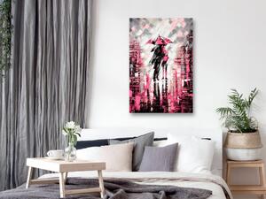 Obraz - Milenci v barvě - růžové 40x60