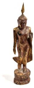 Narozeninový Buddha teakový 8'' - hnědá patina