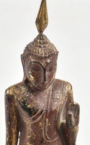 Narozeninový Buddha teakový 8'' - hnědá patina