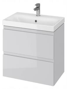 Cersanit Moduo Slim, závěsná umyvadlová skříňka 60cm, šedá lesklá, S929-003