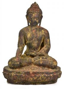 Unikátní socha, Buddha sedící na podstavci, 60cm