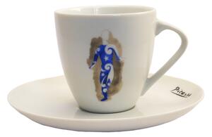 Karlovarský porcelán Šálek Picasso "modrý" na doppio s podšálkem
