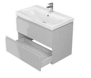 Cersanit Moduo Slim, umyvadlová skříňka 80cm, šedá lesklá, S929-001