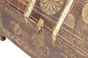 Antik dřevěná truhlička z Rádžasthánu v Indii, 67x37x54cm