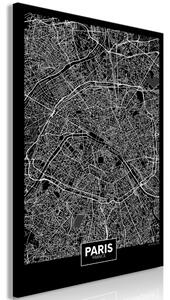 Obraz - Tmavá mapa Paříže 60x90