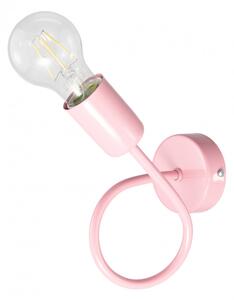 Light for home - Nástěnné moderní kovové světlo v růžové pastelové barvě 1001/1PR MONDO, 1xE27/60W, pastelová růžová, 1x60W, E27, pastelová růžová