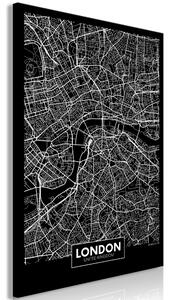 Obraz - Tmavá mapa Londýna 40x60