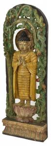 Dřevěná socha Buddha z jižní Indie, rain tree wood, 38x10x108cm