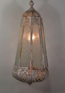 Arabská lampa, bílá patina, ruční práce, 33x33x78cm