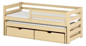 Dětská postel s přistýlkou a úložným prostorem HERMIONA - 80x180, borovice