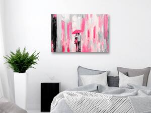 Obraz - Zamilovaný deštník - růžový 120x80