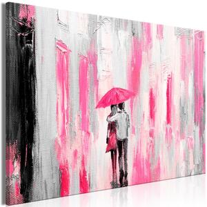 Obraz - Zamilovaný deštník - růžový 90x60
