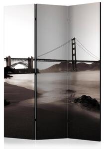 Paraván - San Francisco: Černobílý most Golden Gate 135x172