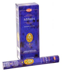 Indické vonné tyčinky Myrrh, HEM, 23cm, 20ks