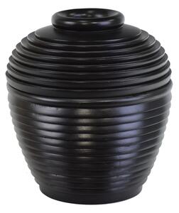 Dvoudílná váza z palmového dřeva, černá, 34x34x36cm