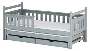 Dětská postel se zábranou MATYLDA - 80x160, šedá