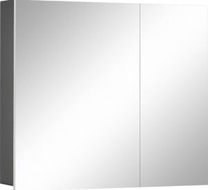 Šedá nástěnná koupelnová skříňka se zrcadlem Støraa Wisla, 80 x 70 cm