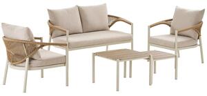 Nordic Living Béžový zahradní set pohovky, stolků a křesel Ela