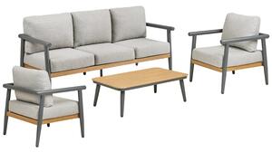 Nordic Living Šedý zahradní set pohovky, stolku a křesel Comi