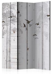 Artgeist Paraván - Birds on Boards [Room Dividers] Velikosti (šířkaxvýška): 135x172