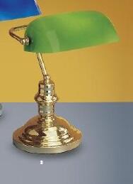 OR LA 4-587/1 MS/GRÜN Stolní lampa 1xE27 mosaz/zelené sklo, výška 35cm - ORION