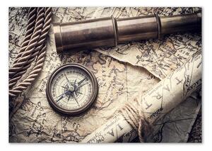 Fotoobraz na skle Kompas mapa lupa pl-osh-100x70-f-90680388