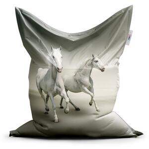 Sablio Sedací vak Classic Dva bílí koně - 150x100 cm