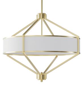 Open Design OR85839 - Lustr na tyči ZUNDO 4xE27/15W/230V mosaz/bílá