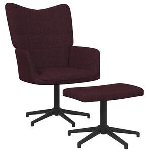 Relaxační křeslo se stoličkou fialové textil