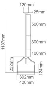 Open Design OR80865- Lustr na tyči STANZA 3xE27/15W/230V pr. 42 cm l. chrom/bílá