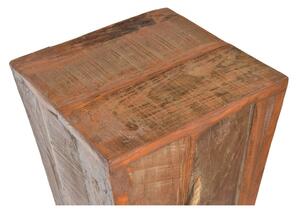 Stolička z teakového dřeva, madlo z provazu, 30x30x45cm (7B)