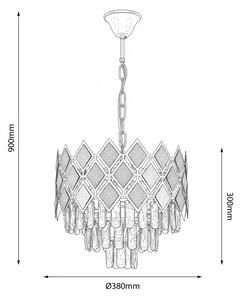 Brilagi - Lustr na řetězu CRISTAL 5xE14/40W/230V pr. 38 cm zlatá/černá
