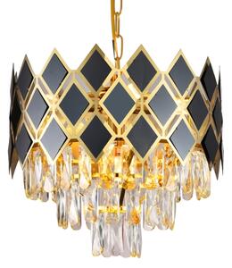 Brilagi - Lustr na řetězu CRISTAL 5xE14/40W/230V pr. 38 cm zlatá/černá