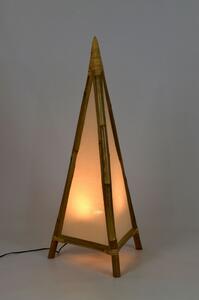 Stojací lampa/stínidlo z bambusu a látky, 50x50x117cm