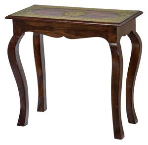 Stolička z palisandrového dřeva, mosazné kování, 63x33x61cm (2A)