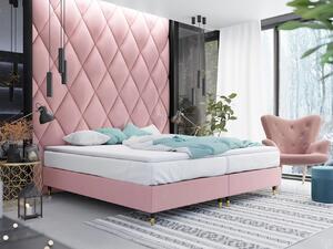 Manželská čalouněná postel 140x200 NECHLIN 5 - růžová