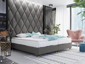 Manželská čalouněná postel 140x200 NECHLIN 5 - šedá