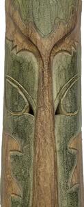 Domorodá maska z balzového dřeva, zelená patina, 202cm