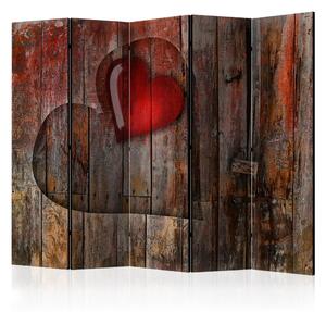 Paraván - Srdce na dřevěném pozadí II 225x172