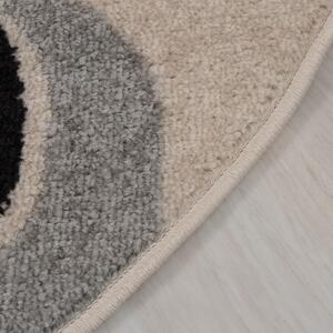 TAPISO Dětský kulatý koberec HAPPY - bílý - panda 1 Průměr koberce: 120 cm