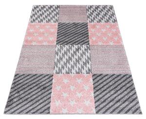 TAPISO Dětský koberec KIDS - růžovo-šedý - hvězdy 3 Rozměr koberce: 120x170 cm