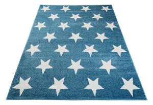 TAPISO Dětský koberec KIDS - modrý - hvězdičky 3 Rozměr koberce: 80x150 cm